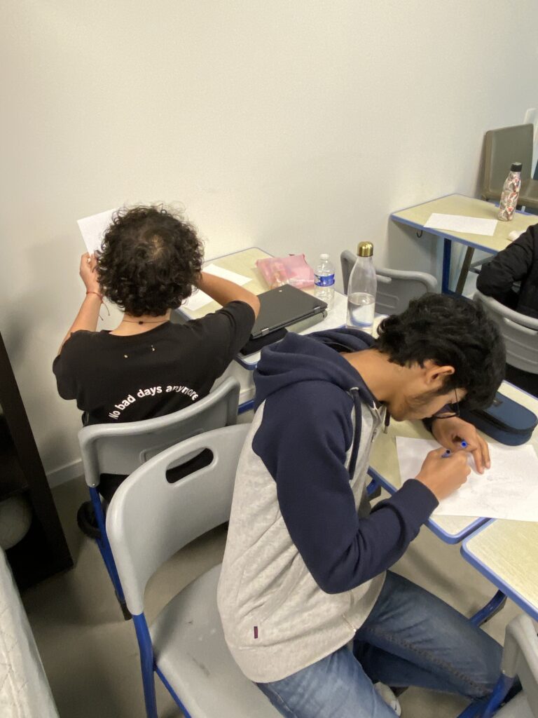 What is happening in French class?